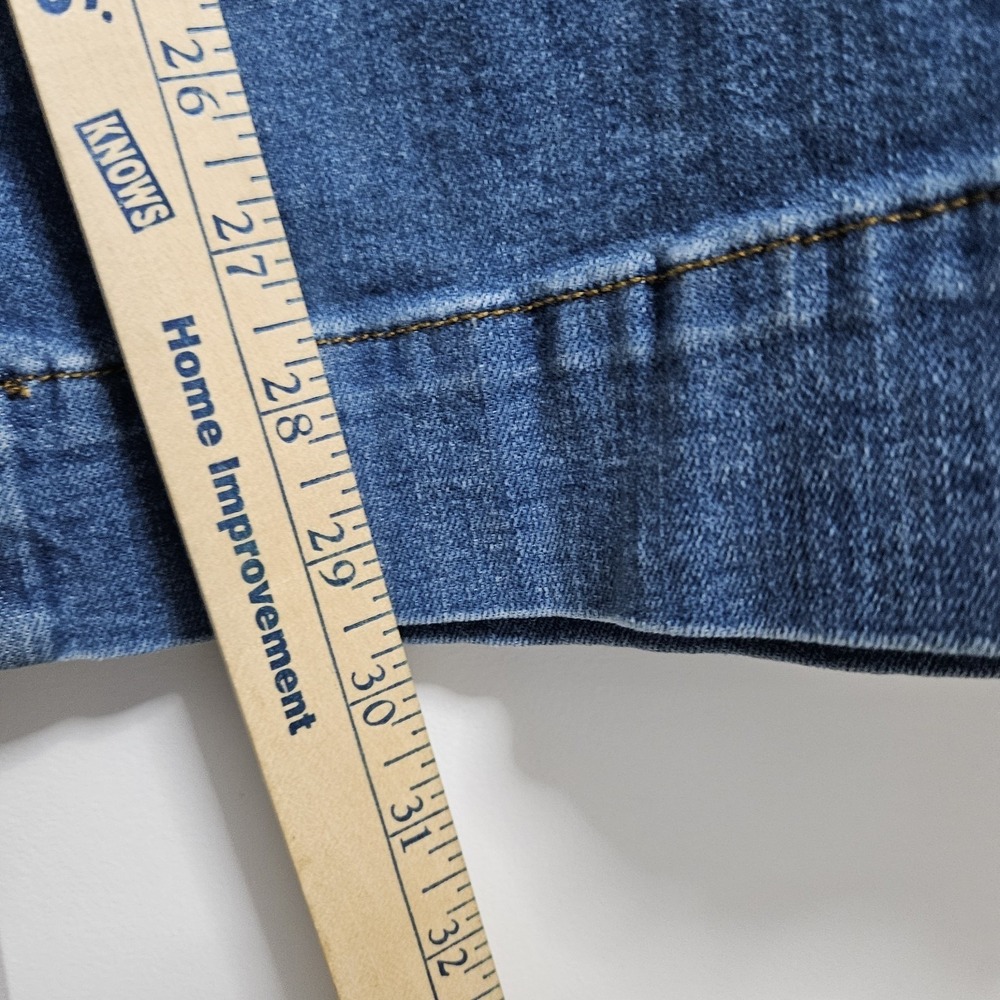 Ava & Viv Flare Jeans Women 24 Blue High Rise Tummy Control Patch Pocket Stretch - Picture 8 of 10